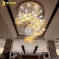 宴会厅工艺装饰灯具 酒店灯饰定制 帝丹立阳 大型玻璃枫叶吊灯厂家