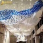 订制非标酒店工程灯饰 销售中心展厅大堂工艺装饰灯具厂家** 帝丹立阳海洋浪造型飘带吊灯